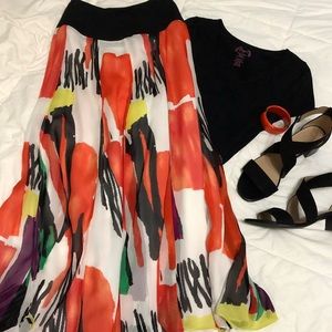 Vintage Silk Maxi Skirt